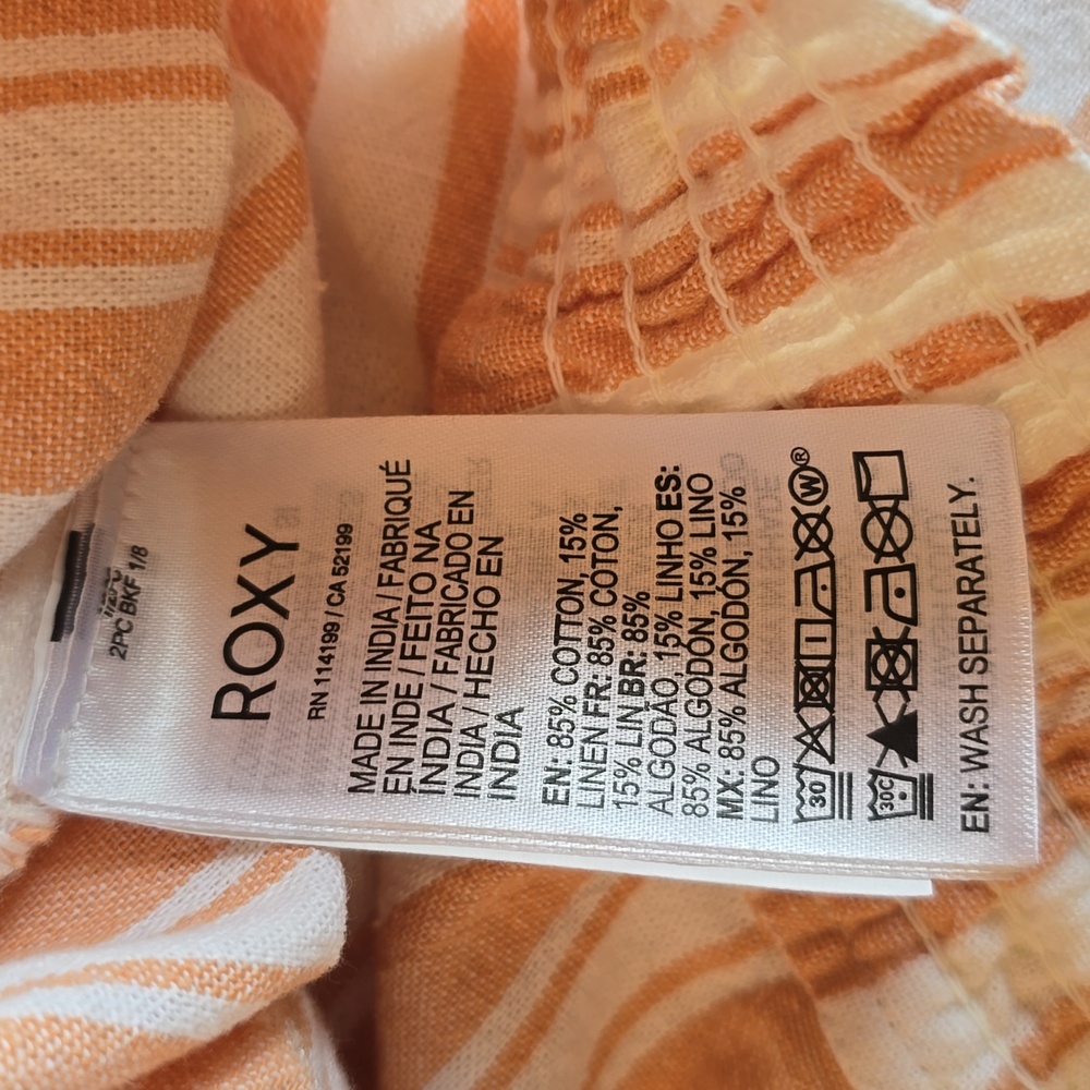 Roxy Oceanside YD Pants Camel Sandy Stripe- XL - Picture 7 of 7